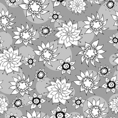 Floral vintage hand-drawn seamless pattern. Vector illustration Eps8.