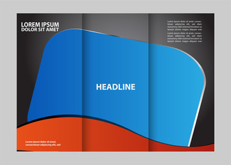 Tri-fold Brochure Beauty Salon and Catalog Vector Design Template
