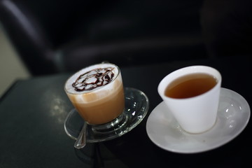 Cappuccino and tea