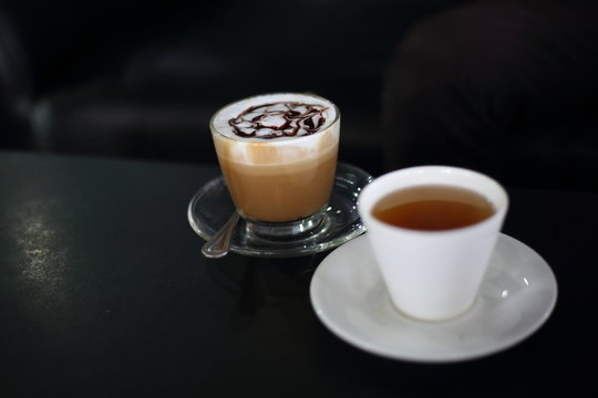 Cappuccino and tea