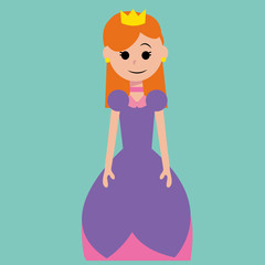 Cute Princess, purple dress, happy girl, eps, jpg.