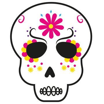 Nice skull, day of dead, mexican collection, illustration, vector, eps.