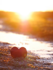 Fototapeta premium heart ground sunset