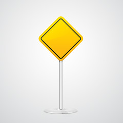 Blank Yellow Road Sign