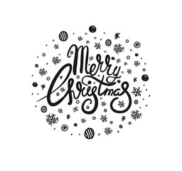 Merry Christmas lettering design