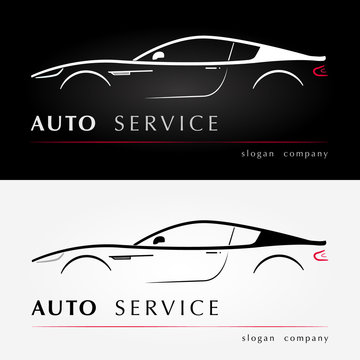 Auto services logo. Automotive logotype. Vector template.