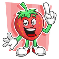 Got an idea Strawberry mascot. Strawberry character vector. Strawberry logo.