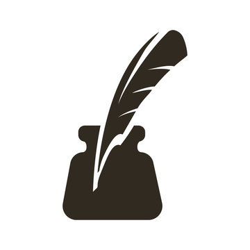 recommend clip art: Feather and ink icon vector
