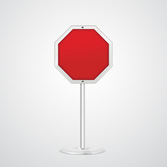 red blank sign on white