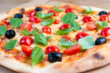 tasty pizza on a the table