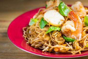 fried noodle asian food on the table