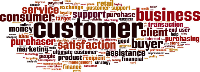 Customer word cloud concept. Vector illustration