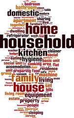 Household word cloud concept. Vector illustration