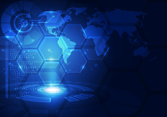 vector digital global technology concept, abstract background