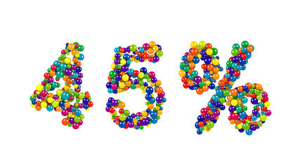 45 percent symbol in bright dynamic colors