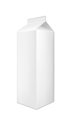 Naklejka premium White cardboard package for beverage, juice and milk