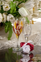 Wineglasses On Glass Background