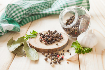spices on a table, selective focus