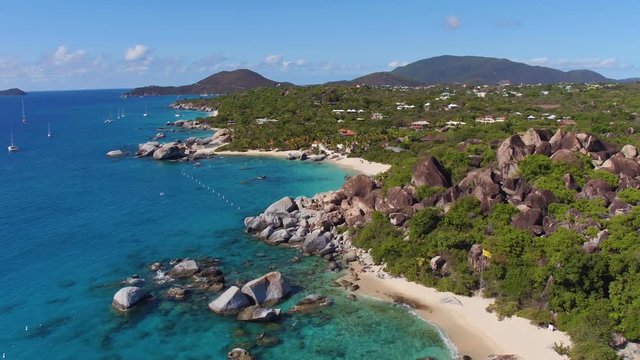 Aerial view of The Baths, Devil's Bay, Virgin Gorda, British Virgin Islands 