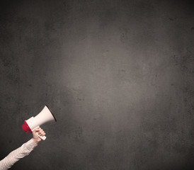 Megaphone on plain background