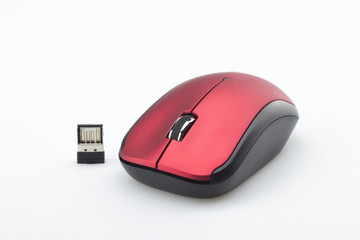 computer wireless mouse on white background