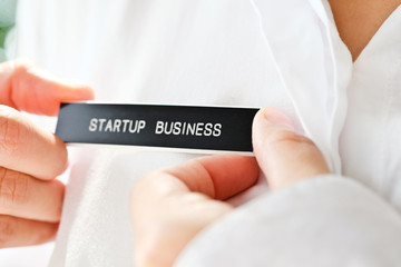 start up business label, business concept