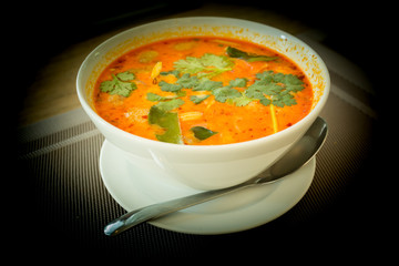 Tom Yum. Very spicy sour and delicious soup. Thai food