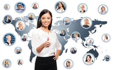 Young and beautiful customer support operator