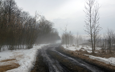Springtime.Countryside road.