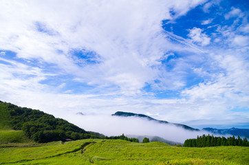 高原と霧