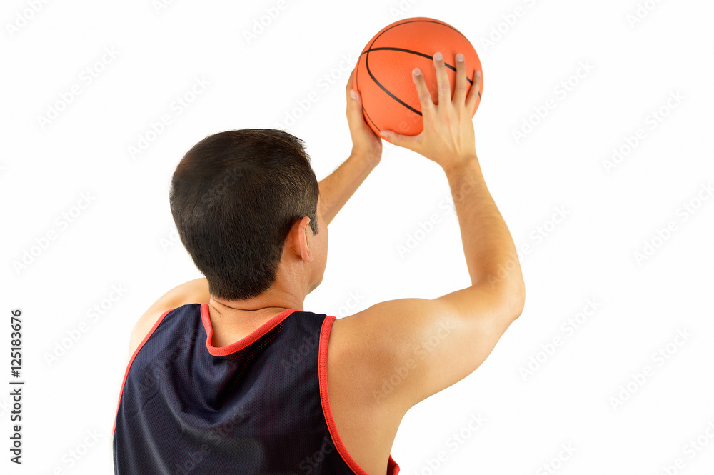 Canvas Prints basketball player in free throw pose