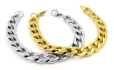 The massive bracelet for men - Silver Gold