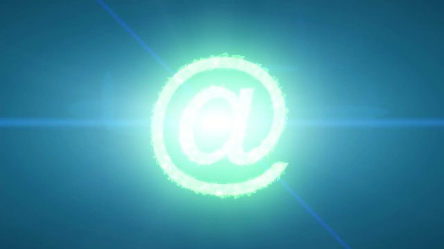At symbol text explode email internet web user social network e-mail digital 4k