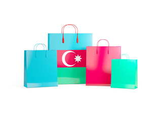 Flag of azerbaijan on shopping bags