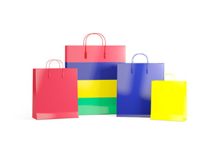 Flag of mauritius on shopping bags
