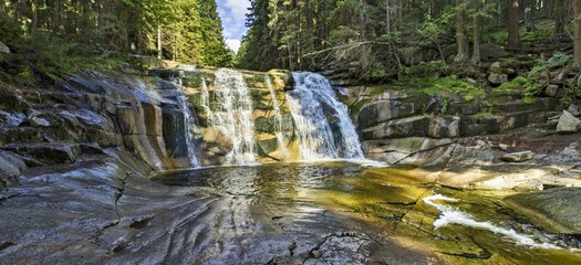 Fototapeta premium Mumlava waterfalls in Czech republic national park
