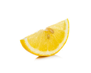 Slice of lemon isolated on the white background