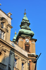 Fototapeta premium Baroque style in Budpaest, University Church bell tower