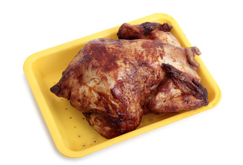 Piece of raw chicken meat on a white background