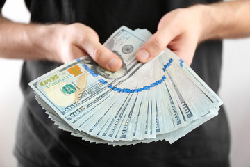 Man counting money, closeup