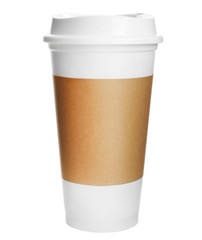 Coffee-to-go. Paper cup of coffee isolated on white
