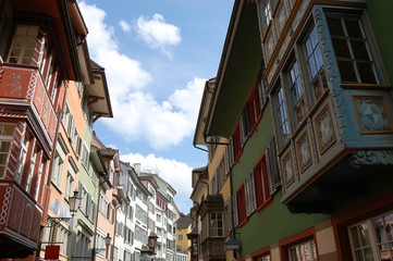 Fototapeta premium Street view with old houses.