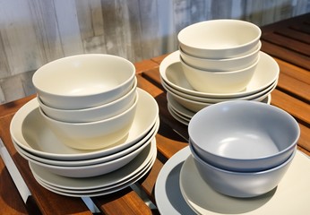 Set of Ceramic Dishes, Bowls and Plates