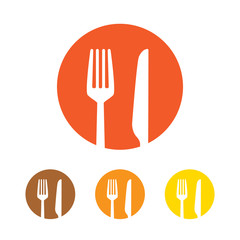 Fork and knife icon vector