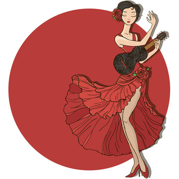 Woman dancing flamenco.