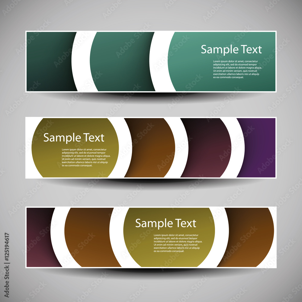 Poster banner or header design with abstract circles pattern