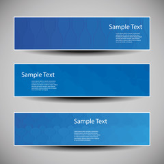 Banner or Cover Design with Blue Abstract Pattern