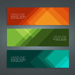 abstract colorful set of banners