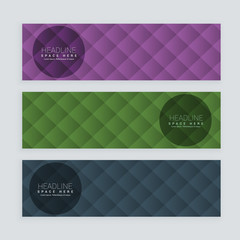 Fototapeta premium banners set in three different colors