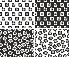 Retro Camera Aligned & Random Seamless Pattern Set